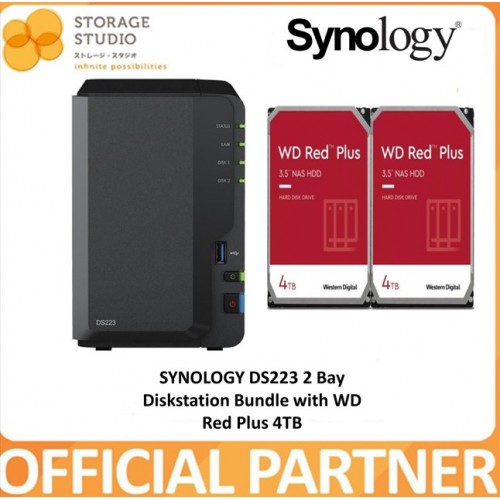 SYNOLOGY 2-Bay Diskstation DS223 Bundle with WD Red Plus 2 x 4TB